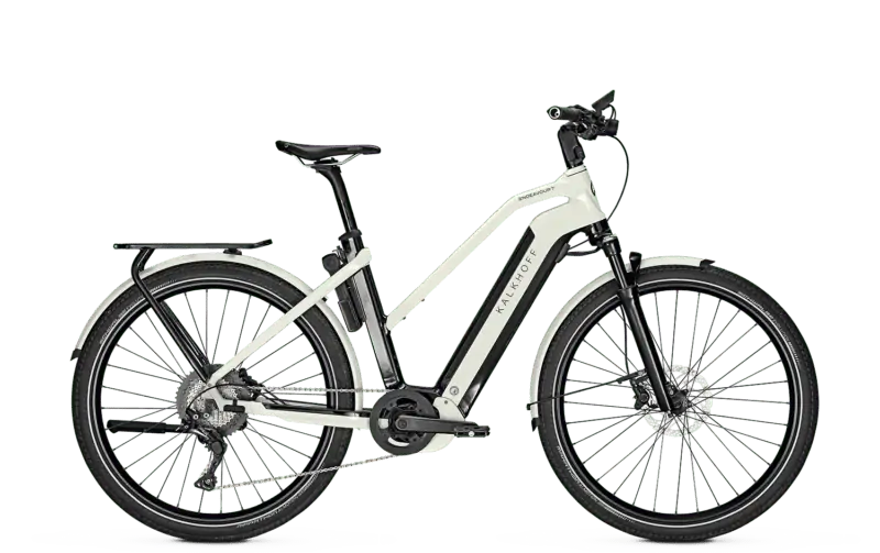 Kalkhoff Endeavour 7B Advance i hvit farge. Elsykkel med Bosch Performance CX motor